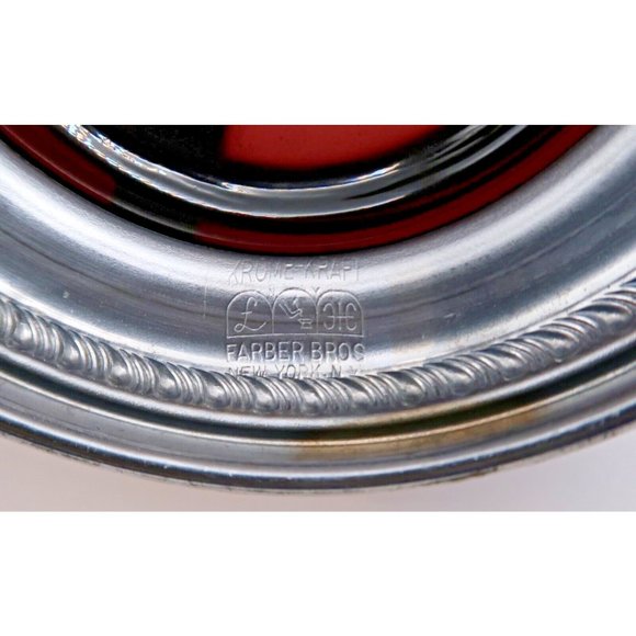 Vintage Farber Brothers Krome Kraft Amethyst Glass 3 Section Candy Relish Dish - Picture 5 of 5